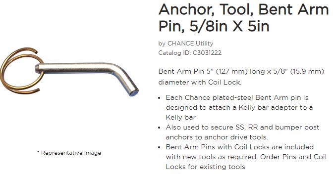 Pin Bent Arm 5/8inx5in